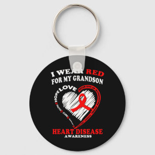 Heart Disease Awareness T Shirt - I Wear Red For M Key Ring