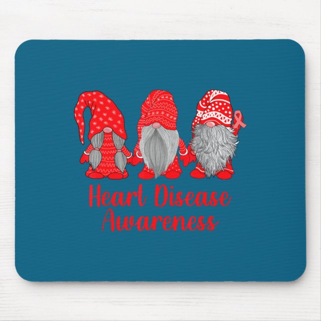 Heart Disease Awareness Wear Red In February Famil Mouse Pad (Front)