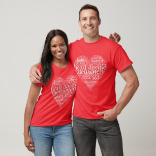 Heart Disease Awareness Wear Red Ribbon Survivors T-Shirt