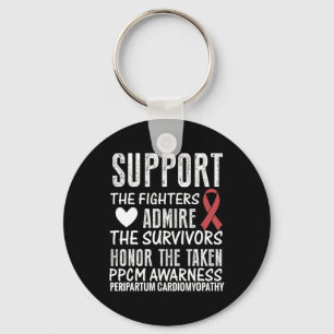 Heart Disease Awareness Women's Red-ribbon Saying Key Ring