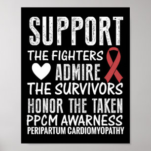 Heart Disease Awareness Women's Red-ribbon Saying  Poster