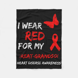 Heart Disease I Wear Red For My Great-grandson Rib Fleece Blanket