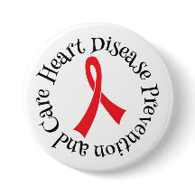 Heart Disease Prevention Care Ribbon Button