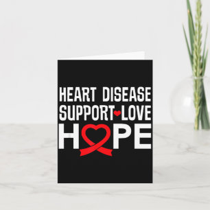 Heart Disease Suprt Love Hope Red Ribbon Card