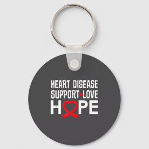Heart Disease Suprt Love Hope Red Ribbon Key Ring