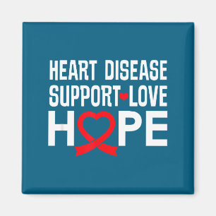 Heart Disease Suprt Love Hope Red Ribbon  Magnet