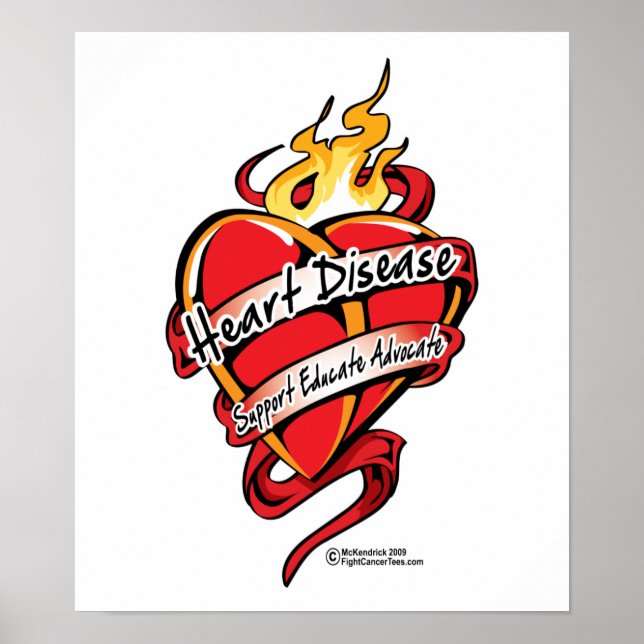 Heart Disease Tattoo Heart Poster (Front)