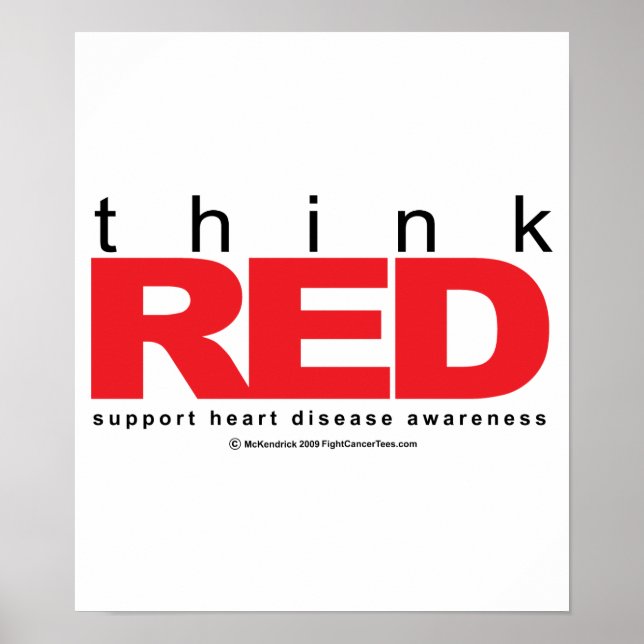 Heart Disease THINK Red Poster (Front)
