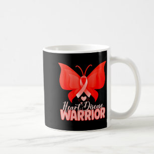 Heart Disease Warrior Butterfly Red Heart Disease  Coffee Mug