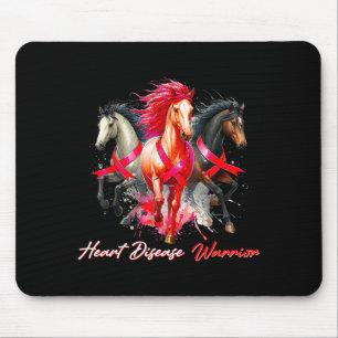Heart Disease Warrior Horse Women Heart Disease Aw Mouse Pad