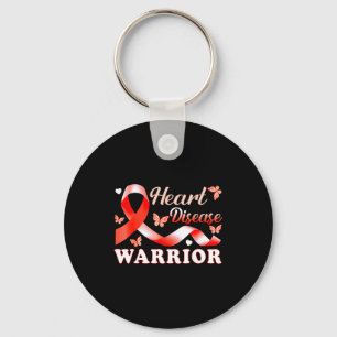 Heart Disease Warrior Ribbon Red Heart Disease Awa Key Ring