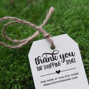 Heart Divider Thank You For Shopping Small Rubber Stamp