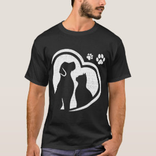 Heart Dog & Cat Cute Pet For Men Women Kids T-Shirt