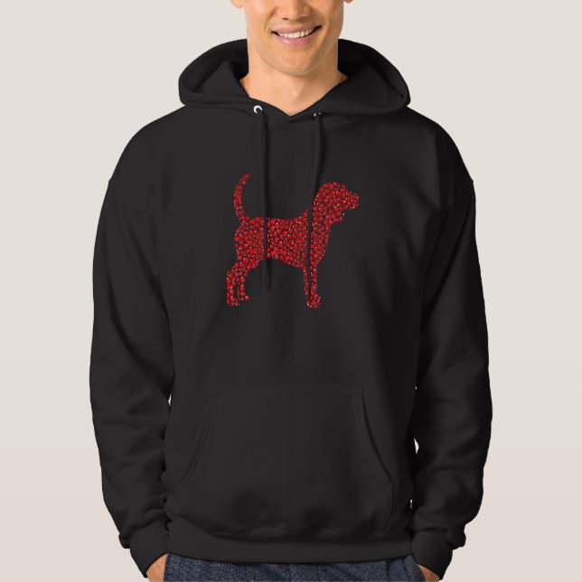 Heart Dog Lover Gifts Beagle Puppy Valentines Day Hoodie (Front)