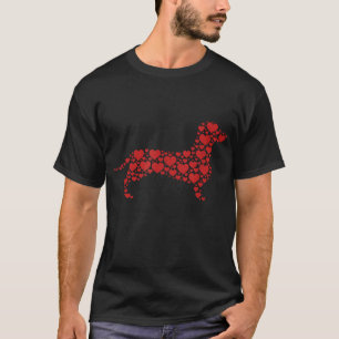 Heart Dog Lover Gifts Dachshund Puppy Valentines D T-Shirt