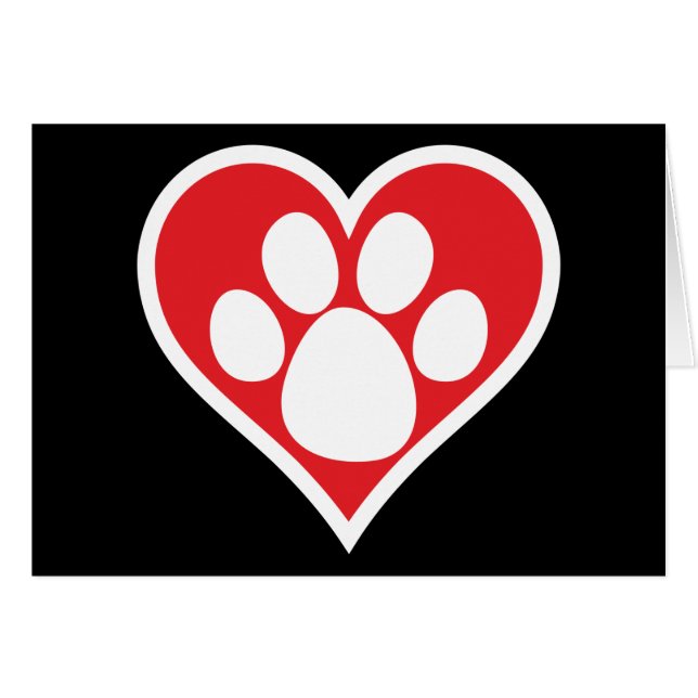 Heart Dog Paw (Dark) (Front Horizontal)