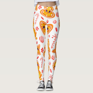 Heart, Doll & Ball Bright Graphic Pattern Leggings