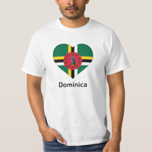 Heart - Dominica Flag T-Shirt