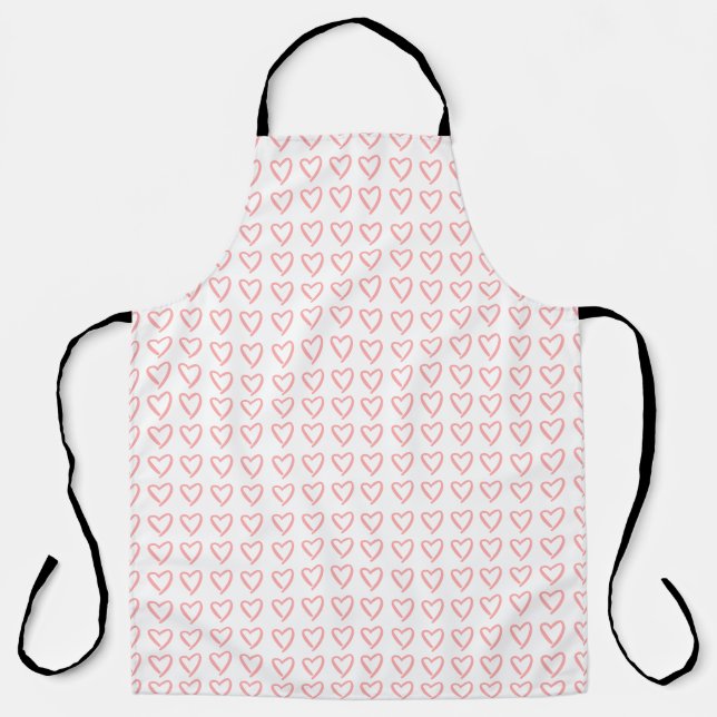 Heart dooddle pattern apron (Front)