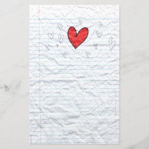 Heart Doodle Notebook Paper