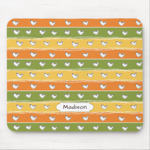 Heart Doodles custom name mousepad