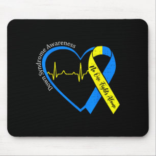 Heart down syndrome awareness trisomy 21 men women mouse pad