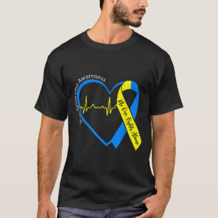 Heart down syndrome awareness trisomy 21 men women T-Shirt