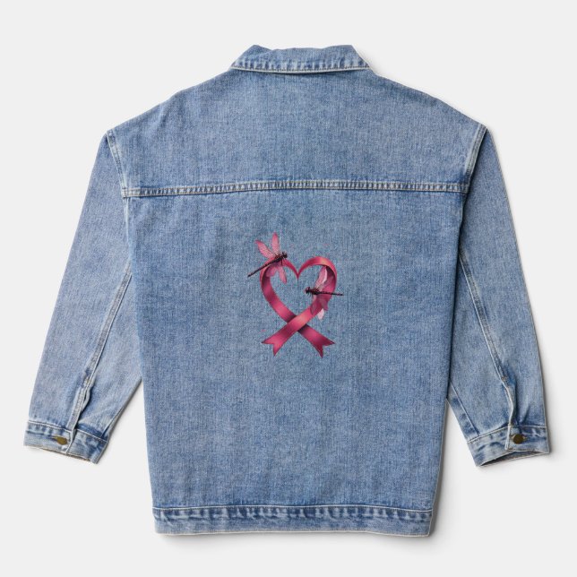 Heart Dragonflies Men Women Kid Denim Jacket (Back)