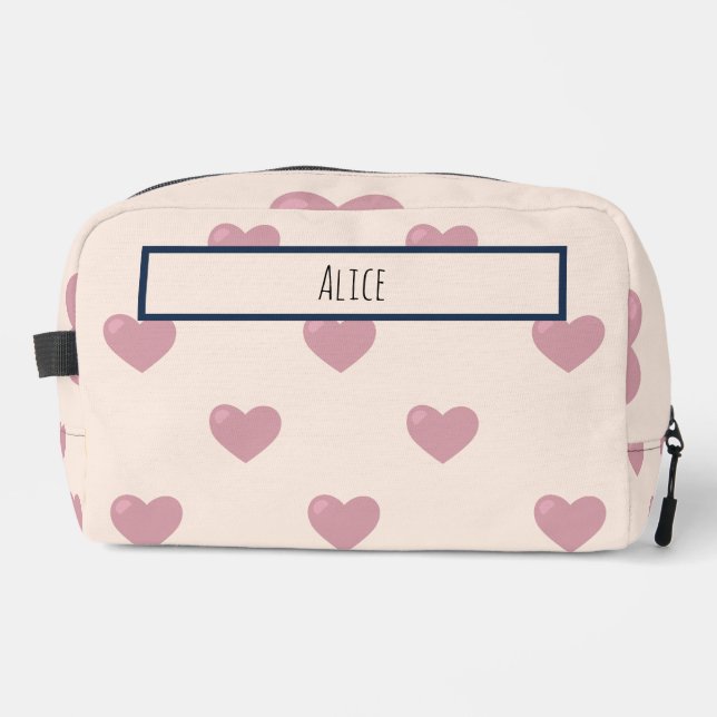 Heart Drawing I Custom Name  Dopp Kit (Front)
