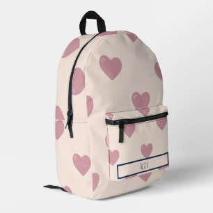 Heart Drawing I Custom Name Printed Backpack