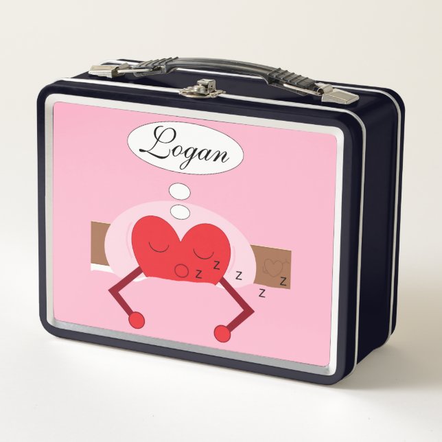 Heart Dreams Shade of Pink:  Husband's Metal Lunch Box (Front)