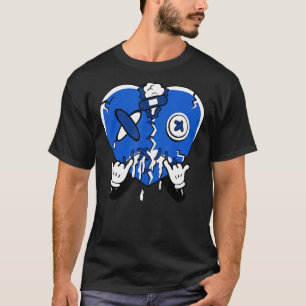 Heart Dripping Streetwear Racer Blue 5s Matching T-Shirt
