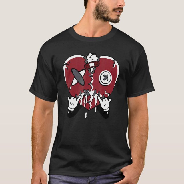 Heart Dripping Streetwear Red Flint 13s Matching T-Shirt (Front)