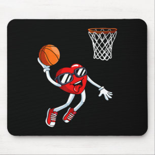 Heart Dunk Basketball Player Valentines Day Love S Mouse Pad