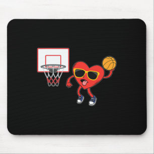 Heart Dunk Basketball Player Valentines Day Love S Mouse Pad