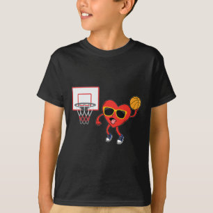 Heart Dunk Basketball Player Valentines Day Love S T-Shirt
