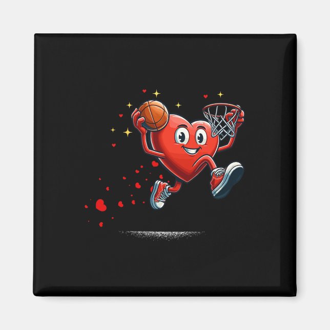 Heart Dunking Valentines Day Bysketll Kids  Magnet (Front)