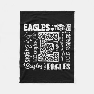 Heart Eagles School Team Go Ealges For Men Women F Fleece Blanket