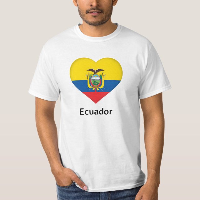 Heart - Ecuador Flag T-Shirt (Front)