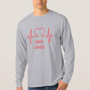 Heart EKG custom name & occupation clothing T-Shirt