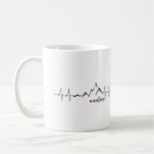 Heart EKG love of mountains and nature Coffee Mug