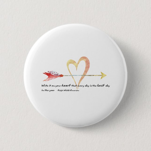 Heart Emerson Quote 6 Cm Round Badge (Front)