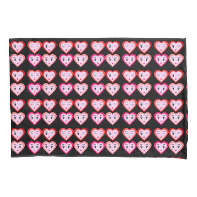 Heart Emoji Emoticons Fashion Pillowcase (Front)