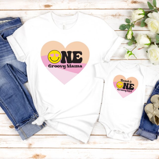 Heart Emoji Smile Face One Groovy Mama Shirt (Creator Uploaded)