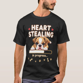 Heart English Bulldog Dog Funny Gift Bulldog Puppy T-Shirt
