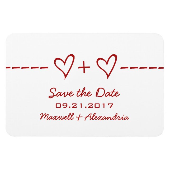 Heart Equation Save the Date Magnet, Red Magnet (Horizontal)
