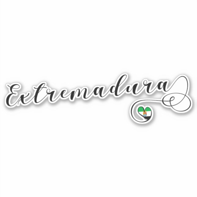 Heart Extremadura Flag, Estremaúra, Spain (Front)
