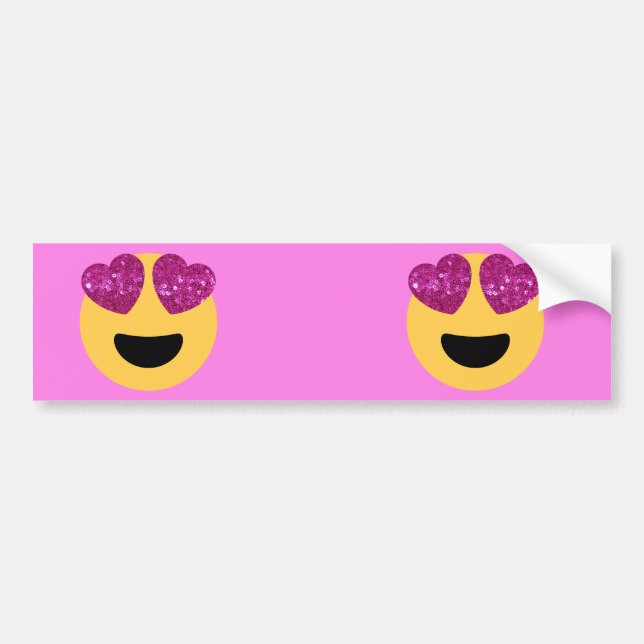heart eye emoji bumper sticker (Front)