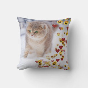Heart Eye Emoji Customizable Cushion