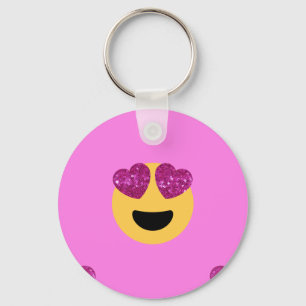 heart eye emoji key ring